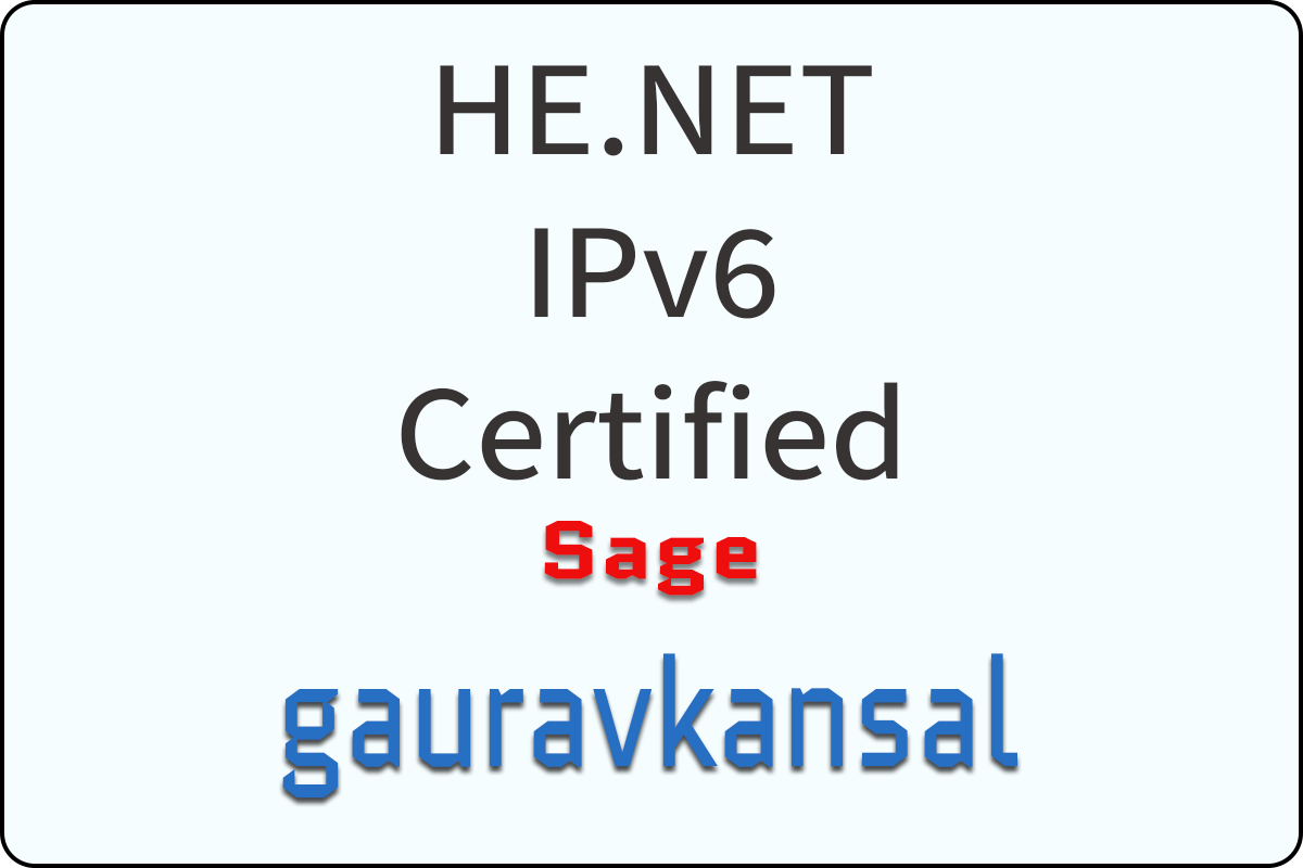 IPv6 Certification Badge for gauravkansal